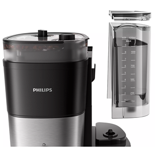 Kavos virimo aparatas Philips All-in-1 Brew, built-in grinder, 1,25 L, black