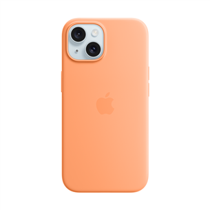 Apple Silicone Case with Magsafe, iPhone 15, оранжевый - Чехол MT0W3ZM/A