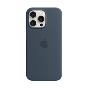 Apple Silicone Case with Magsafe, iPhone 15 Pro Max, синий - Чехол