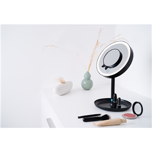 Beurer, black - Illuminated cosmetics mirror with magnetic mirror