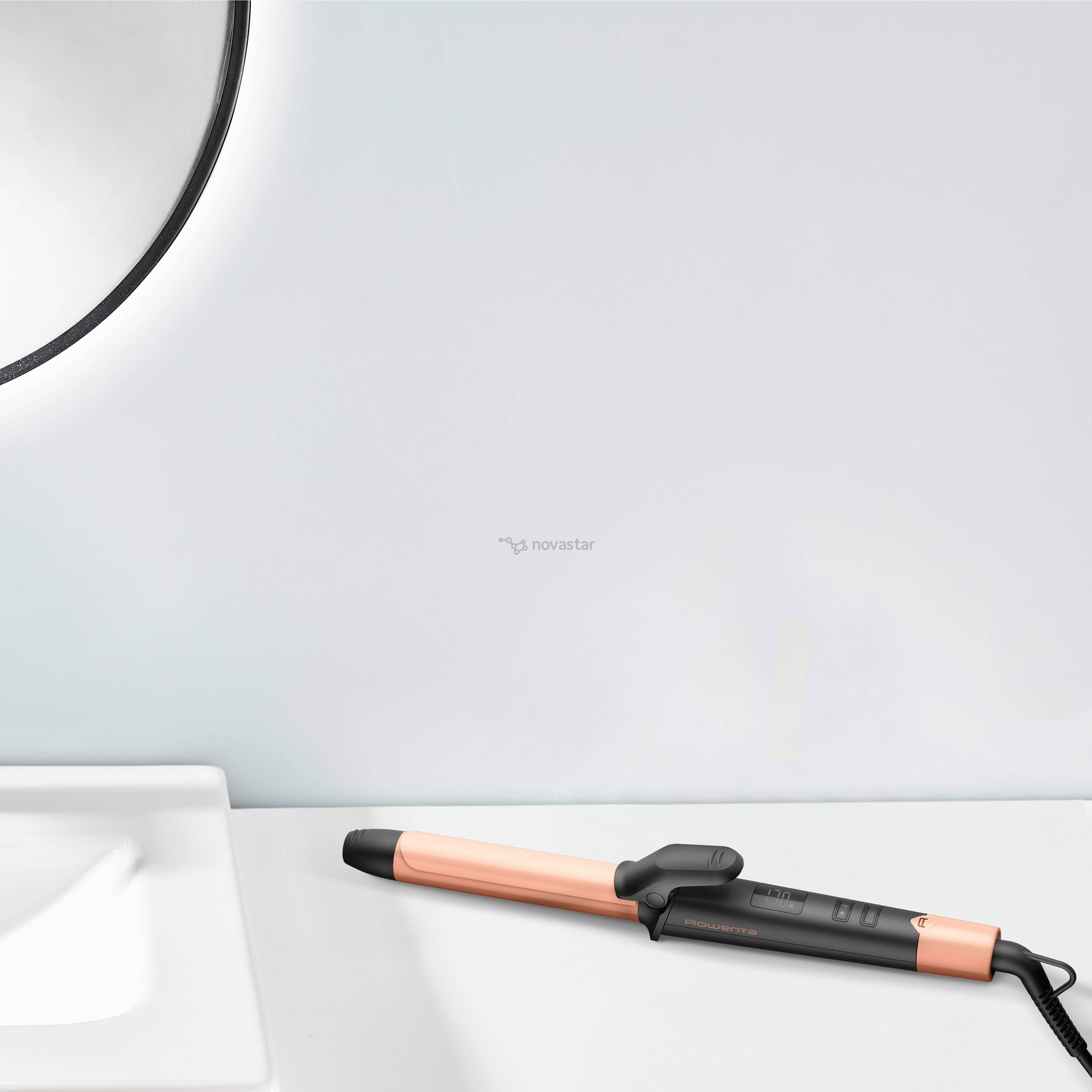 Rowenta Express Shine, Papaya Version, 25 mm, pink - Plaukų garbanojimo žnyplės