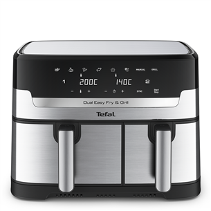 Karšto oro gruzdintuvė Tefal Dual Easy Fry & Grill Air Fryer, 8.3 L, stainless steel EY905D10