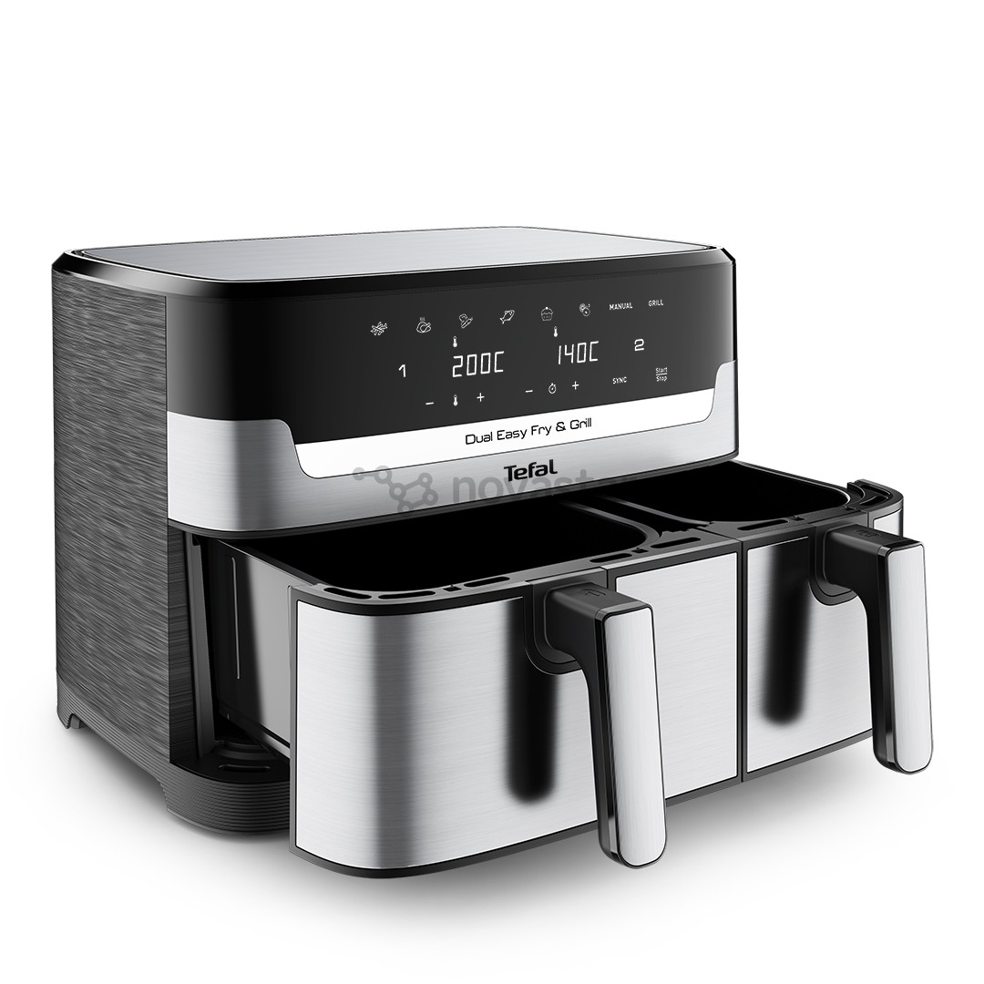 Tefal Dual Easy Fry & Grill Air Fryer, 8,3 л, нерж. сталь - Аэрогриль
