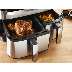 Karšto oro gruzdintuvė Tefal EY905D10 Dual Easy Fry & Grill, 8,3 l, nerūdijantis plienas