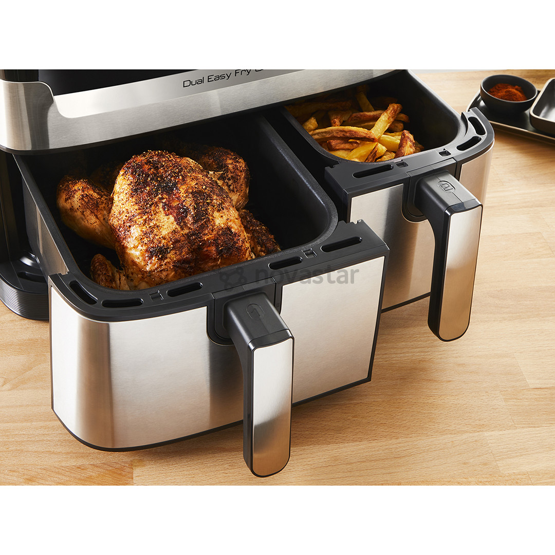 Tefal Dual Easy Fry & Grill Air Fryer, 8,3 л, нерж. сталь - Аэрогриль