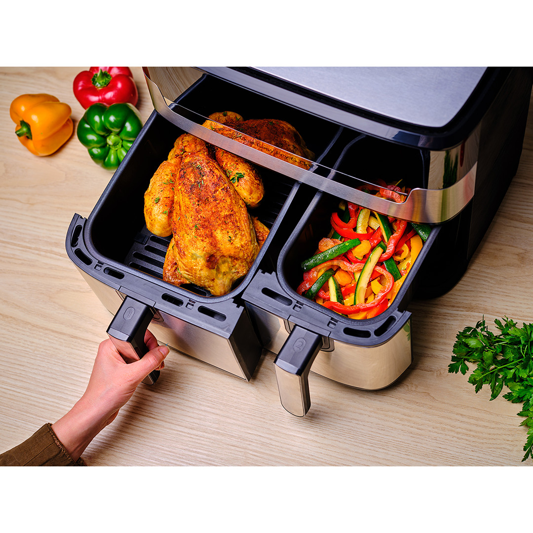 Tefal Dual Easy Fry & Grill Air Fryer, 8,3 л, нерж. сталь - Аэрогриль