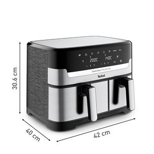 Karšto oro gruzdintuvė Tefal EY905D10 Dual Easy Fry & Grill, 8,3 l, nerūdijantis plienas