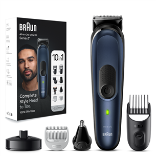 Braun Series 7, 10 в 1, Wet & Dry, синий - Мультитриммеp