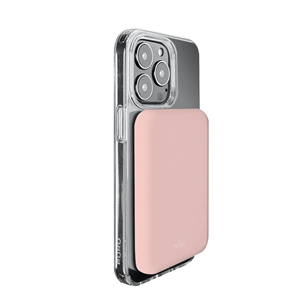 Išorinė baterija Puro Slim Power Mag, 4000 mAh, MagSafe, pink