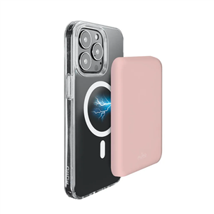 Išorinė baterija Puro Slim Power Mag, 4000 mAh, MagSafe, pink