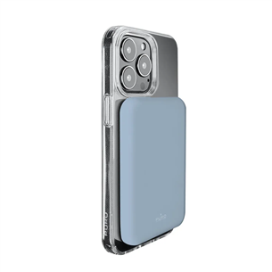 Išorinė baterija Puro Slim Power Mag, 4000 mAh, MagSafe, blue