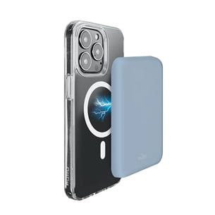 Išorinė baterija Puro Slim Power Mag, 4000 mAh, MagSafe, blue