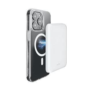 Išorinė baterija Puro Slim Power Mag, 4000 mAh, MagSafe, white