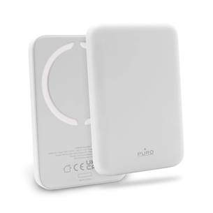 Išorinė baterija Puro Slim Power Mag, 4000 mAh, MagSafe, white FCBB40P1MAGWHI