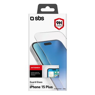 Ekrano apsauga SBS Glass Screen Protector, iPhone 15 Plus, transparent