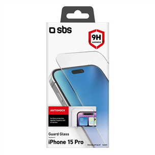 Ekrano apsauga SBS Glass Screen Protector, iPhone 15 Pro, transparent
