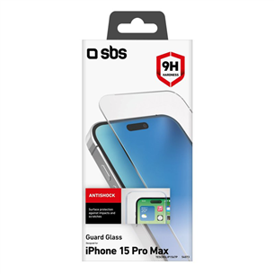 Ekrano apsauga SBS Glass Screen Protector, iPhone 15 Pro Max, transparent