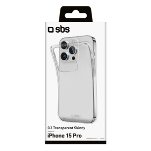 SBS Skinny cover, iPhone 15 Pro, прозрачный - Чехол для смартфона