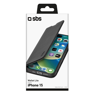 Dėklas SBS Book Wallet Lite Case, iPhone 15, black