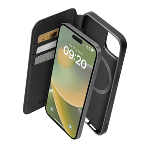 Dėklas SBS Wallet Mag Case, iPhone 15 Plus, black