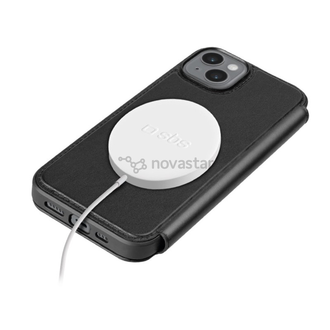 SBS Wallet Mag Case, iPhone 15 Plus, black - Wallet Cover