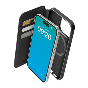 SBS Wallet Mag Case, iPhone 15 Pro, black - Wallet Cover