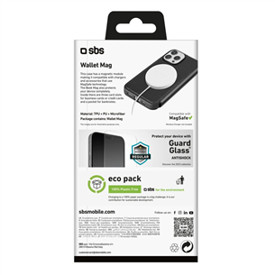 Dėklas SBS Wallet Mag Case, iPhone 15 Pro, black