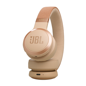 Ausinės JBL Live 670NC, adaptive noise-cancelling, sand, belaidės