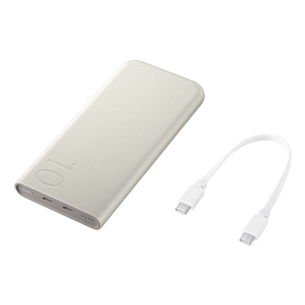 Išorinė baterija Samsung Battery Pack, 10 000 mAh, 25 W, 2x USB-C, beige