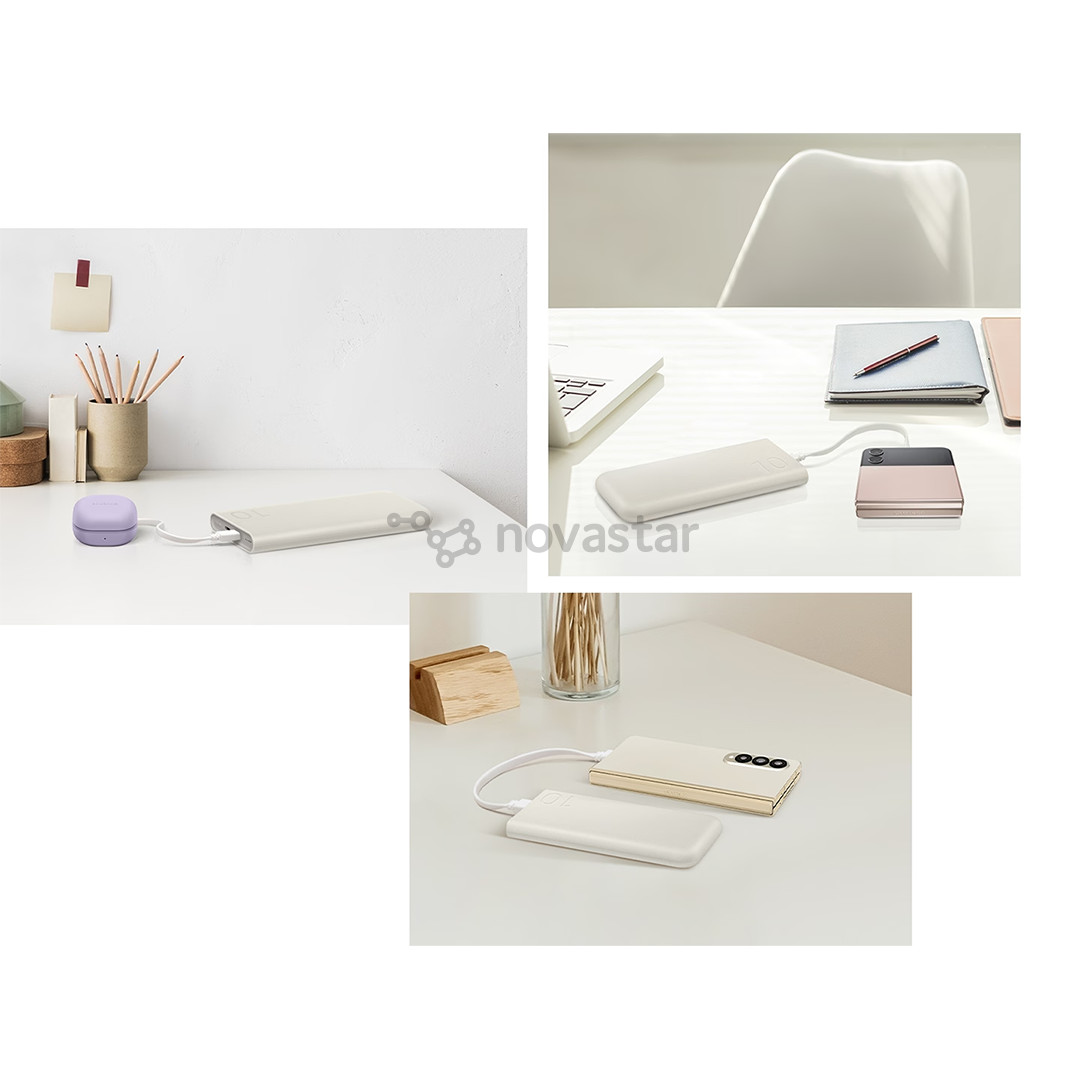 Išorinė baterija Samsung Battery Pack, 10 000 mAh, 25 W, 2x USB-C, beige