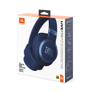 Ausinės JBL Live 770NC, adaptive noise-cancelling, blue, belaidės