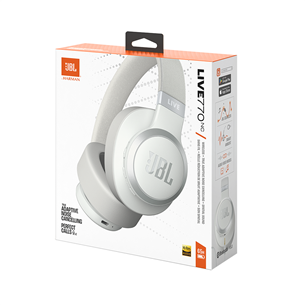 JBL Live 770NC, adaptive noise-cancelling, white - Ausinės, belaidės