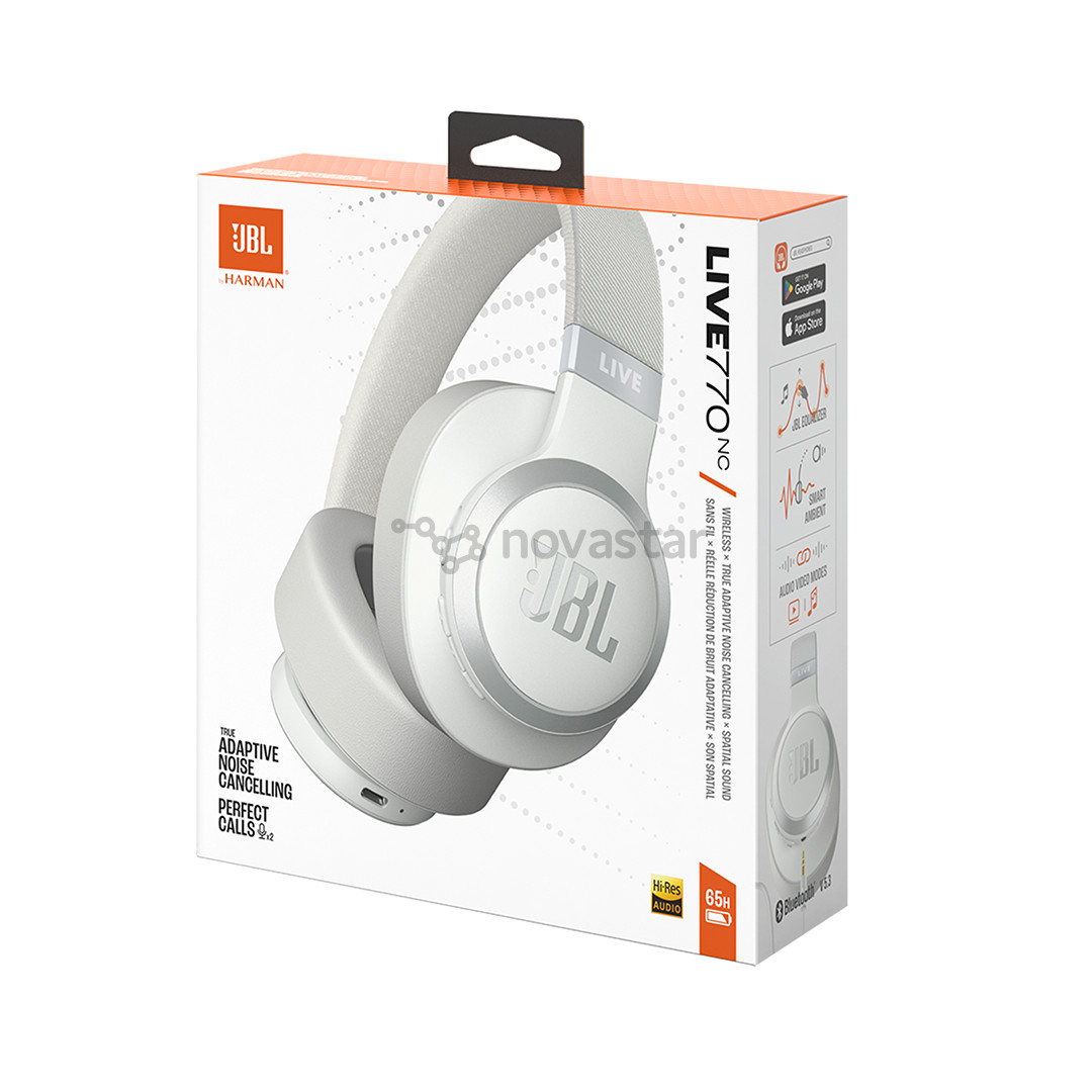 JBL Live 770NC, adaptive noise-cancelling, white - Wireless over-ear headphones