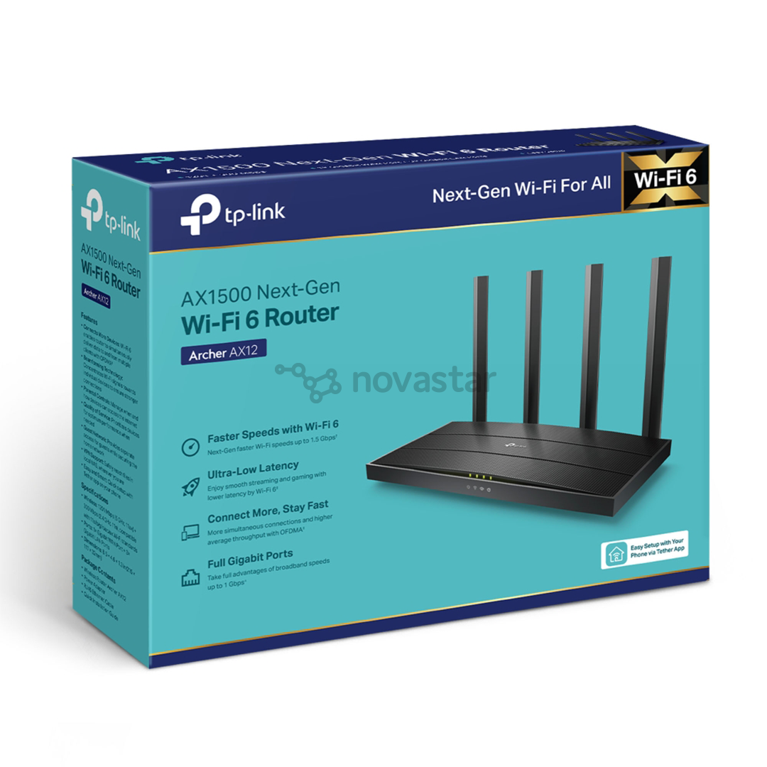 TP-Link Archer AX12, Wi-Fi 6, juodas - Wi-Fi maršrutizatorius