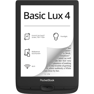 PocketBook Basic Lux 4, 6", 8 ГБ, черный - Электронная книга