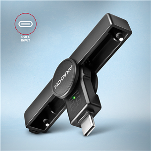 ID kortelių skaitytuvas AXAGON CRE-SMPC, USB-C, black