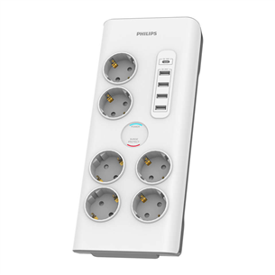 Šakotuvas Philips, 6 outlets, USB-C, USB-A, 2 m, white SPN7060WA/58