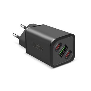SBS GaN Charger with Power Delivery, 140 W, juodas - Adapteris