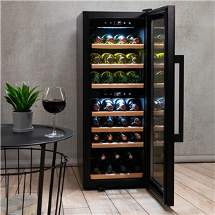 Caso WineExclusive 38 Smart, 38 bottles, height 107 cm, black - Wine Cooler