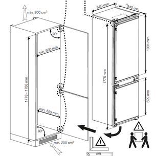 Įmontuojamas šaldytuvas Beko, 271 L, 178 cm