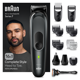 Barzdaskutė Braun Series 7, 16-in-1, black