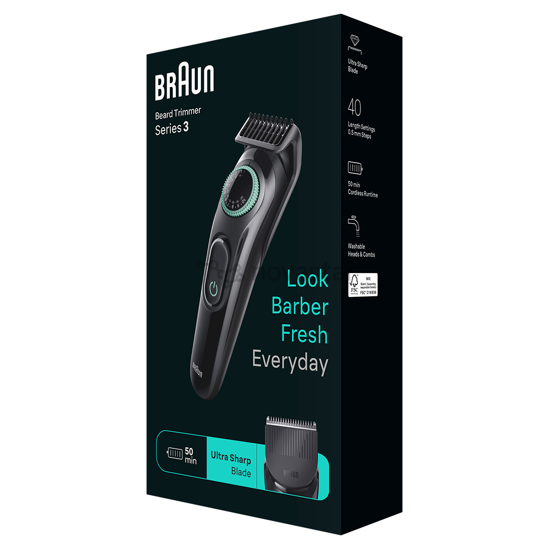 Barzdaskutė Braun Series 3 Beard Trimmer, juoda