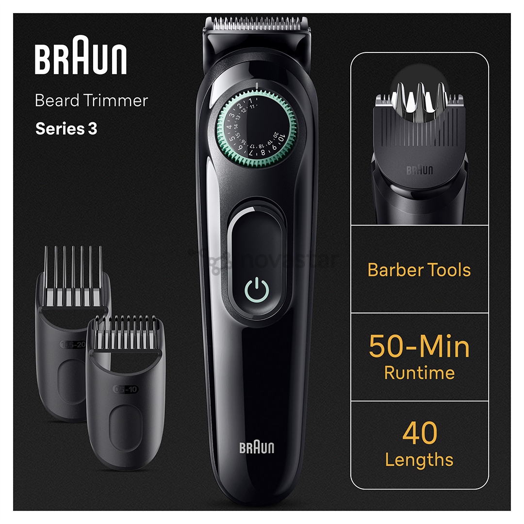 Barzdaskutė Braun Series 3 Beard Trimmer, juoda