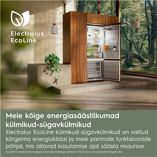 Electrolux 800 Series, NoFrost, 269 л, высота 189 см - Интегрируемый холодильник