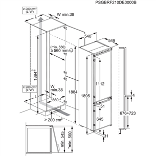 Electrolux 800 Series, NoFrost, 269 L, 189 cm - Built-in refrigerator