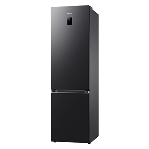 Samsung, NoFrost, 390 л, высота 203 см, матовый черный - Холодильник
