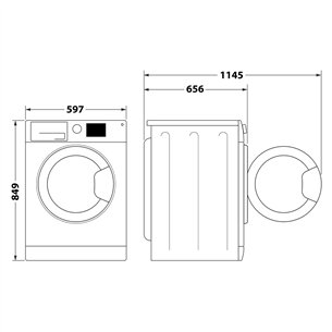 Whirlpool, тепловой насос, 9 кг, глубина 65,6 см - Сушильная машина