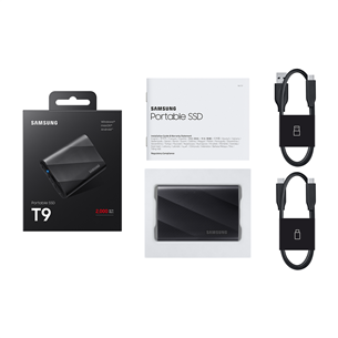 Samsung Portable SSD T9, 1 TB, USB 3.2 Gen 2, black - Išorinis SSD diskas