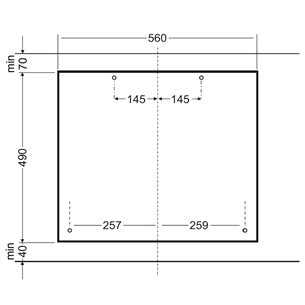 Hansa, width 59 cm, black - Built-in gas hob