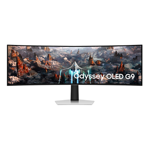Samsung Odyssey OLED G9 G93SC, 49'', Dual QHD, OLED, 240 Hz, curved, silver - Monitorius